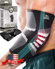 Elbow Compression Sleeves Pair for Tendonitis Tennis Golfers Elbow Support