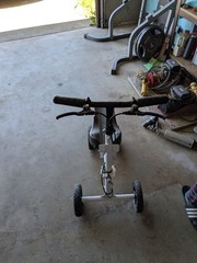 4-Wheel Child Ride-On 4-Wheeled Scooter with Seat, Manual, Gray/Black