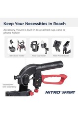 New Drive Medical Nitro Sprint Rollator Walker Heavy Duty w/Seat Red