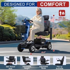4 Wheels Mobility Scooter Electric Power Wheel Chair w/Adjustable Seat Handrail