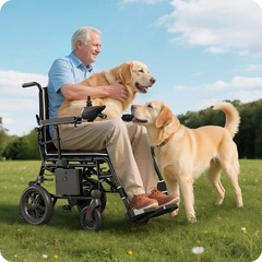 33.5lb Ultra-Lightweight Electric Wheelchair 300lbs Capacity Comfortable Travel