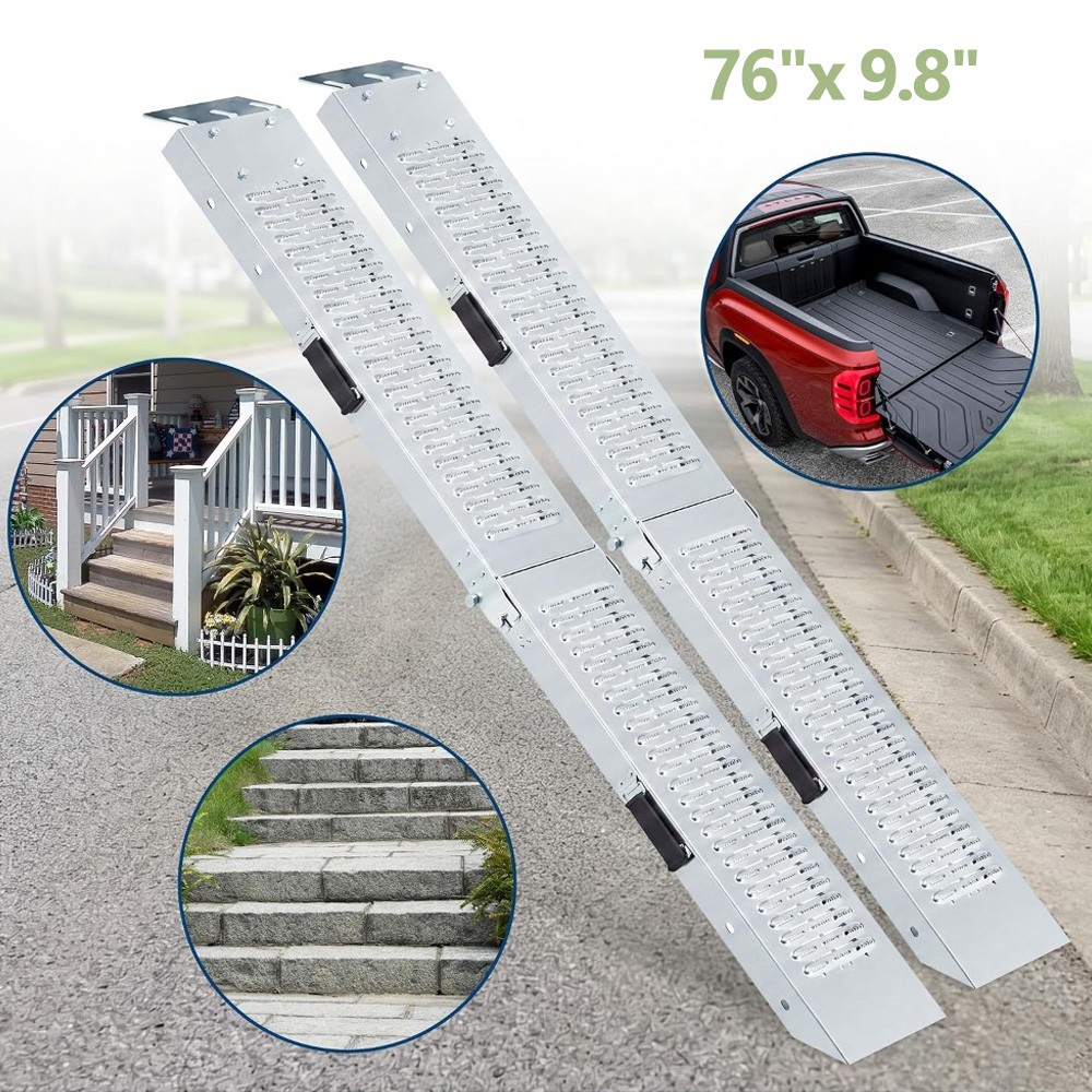 Steel Loading Ramps 76″ For UTV ATVs Motorcycles Mowers Trailers 1000lb Capacity