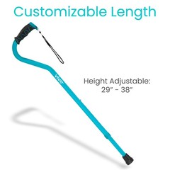 Vive Walking Cane for Women, Men, Elderly – Patented Offset Cane, Teal