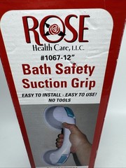 Rose Health Care 12” Bath Safety Suction Handle No tools installation Open Box