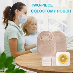 21 PCS Two-Piece Ostomy Pouches with Activated Carbon Filter for Freshness