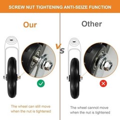 4Pcs 8 Inch Solid Replacement Wheels – Environmentally Friendly Rubber Materi…