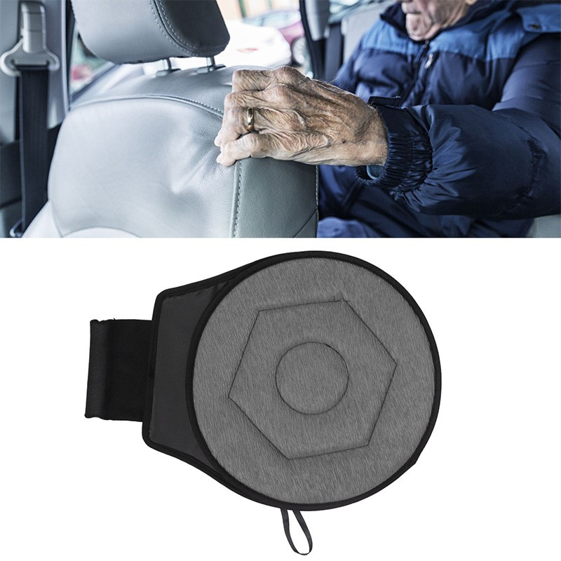 360° Rotating Round Car Cushion Elderly Seats Cushion Comfortable Grey New