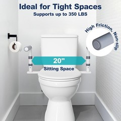 Toilet Safety Rails for Seniors, Height Adjustable Toilet Safety Frame Grab B…