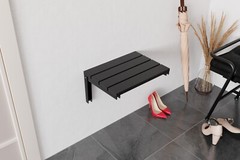 Natural Solid Wood Folding Shower Seat Wall Mounted Bath Stool Shower Bench