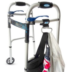 Jumbo Swirly Hook for Strollers/Walkers, Silver/Black (Silver)