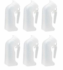 6 Pcs, Male Urinal Urine Pee Bottle With Cover Lid 1 Quart, 1000 mL