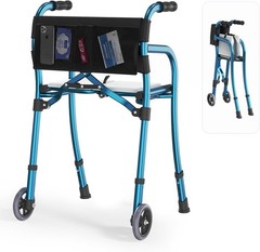 Narrow Walkers for Seniors, Folding Standard Walker with Seat, Lightweight Al…