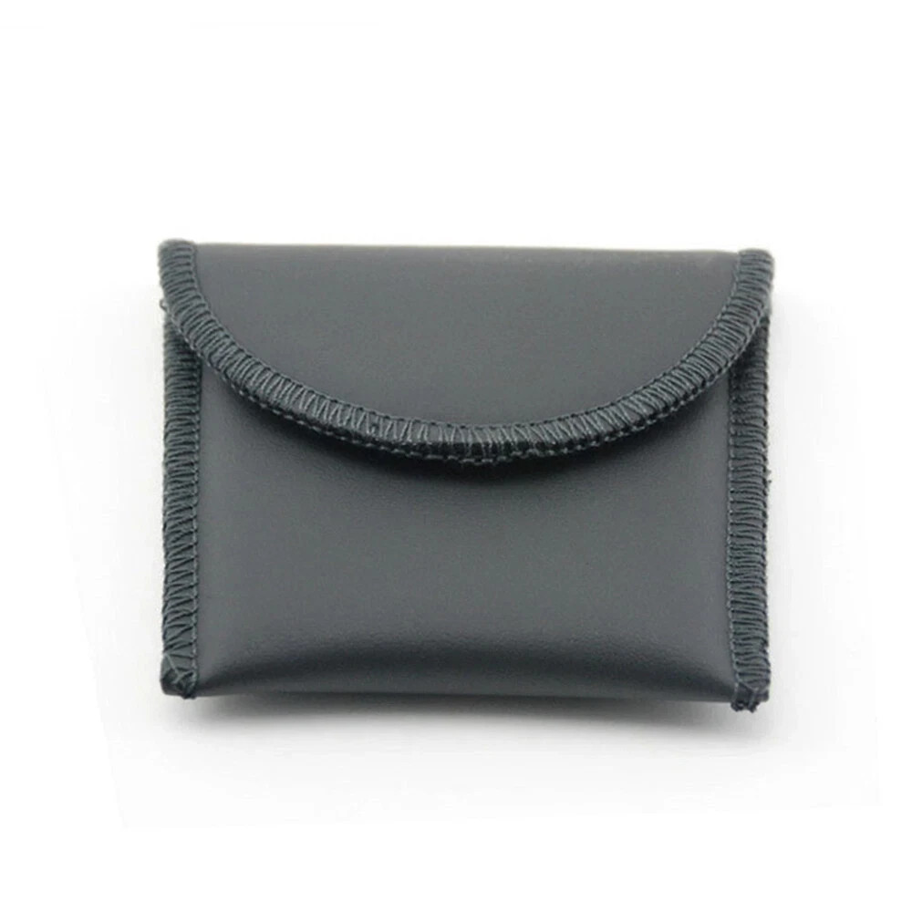 Hearing Aid Pouch Carrying Purse Soft Leather hook and loop fastener-gray