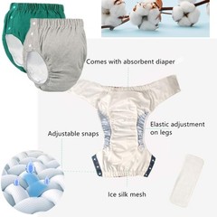 LAROTSUBA Reusable Adult Diaper Green XL
