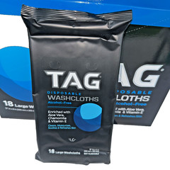 TAG 216 Disposable WASHCLOTHS(12×18) Alcohol Free W/Aloe/Vitamin E Chamomile