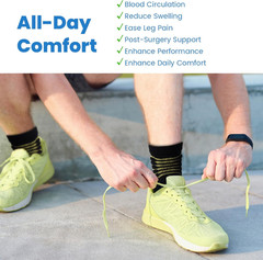 Ankle Compression Socks for Women Men Plantar Fasciitis Relief 3/5 Pairs Cushion