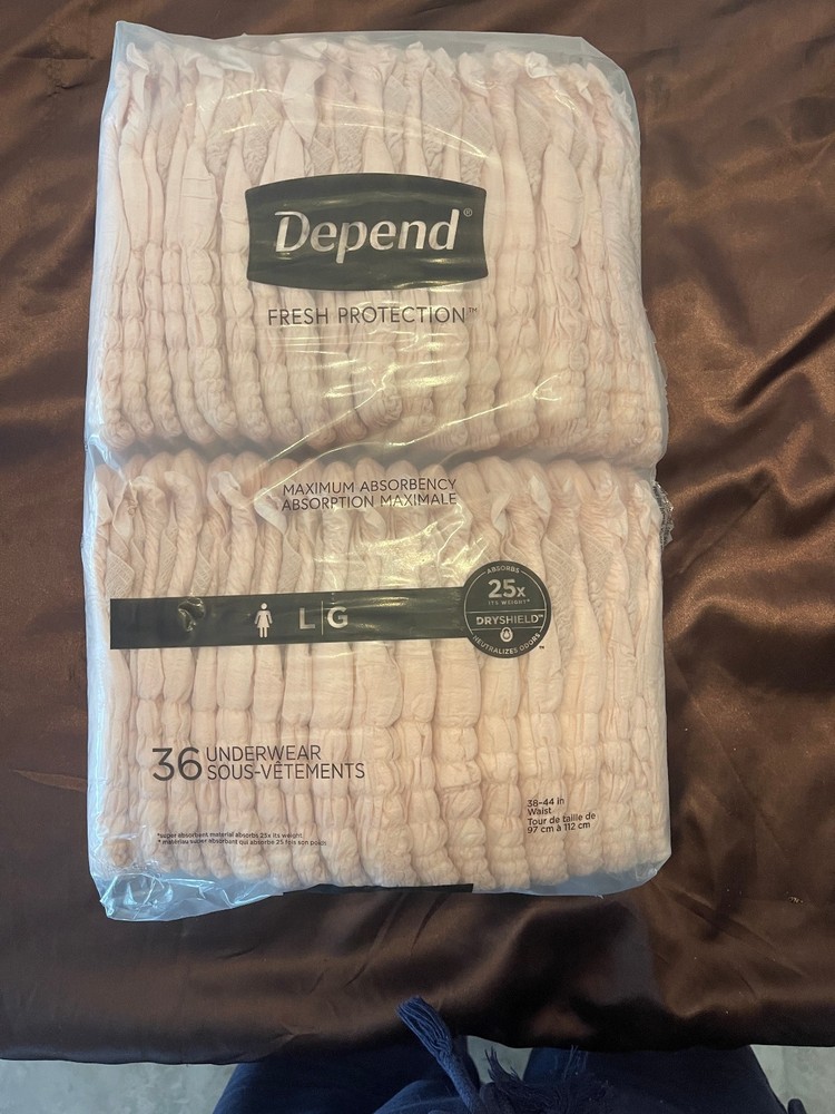 Depend Women’s Fresh Protection 36 count Underwear 38-44 in Waist