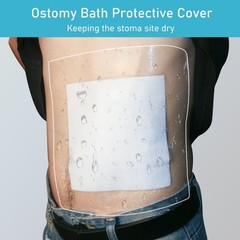 KONWEDA 25 Pcs Waterproof Ostomy Bag Shower Cover 25 Piece Set, Transparent