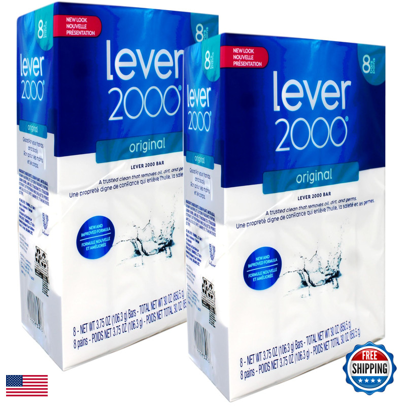 Lever 2000 Original Bar Soap For Hands And Body 8 Bars 3.75 Oz Each – 2 Pack