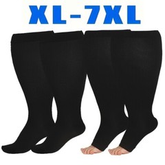 3 Pairs Plus Size Compression Socks 20-30 Mmhg Breathable Circulation Calf Socks