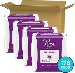 Discreet and Soft Incontinence Liners, 2 Drop Light Absorbency – 4 Packs of 44