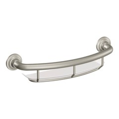 MOEN Press and Mark 16 in. x 1 in. Concealed Screw Grab Bar with Shelf
