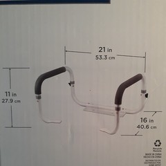 Glacier Bay Toilet Support Rail Adjustable Grab Bar White 1005 152 297 Open Box