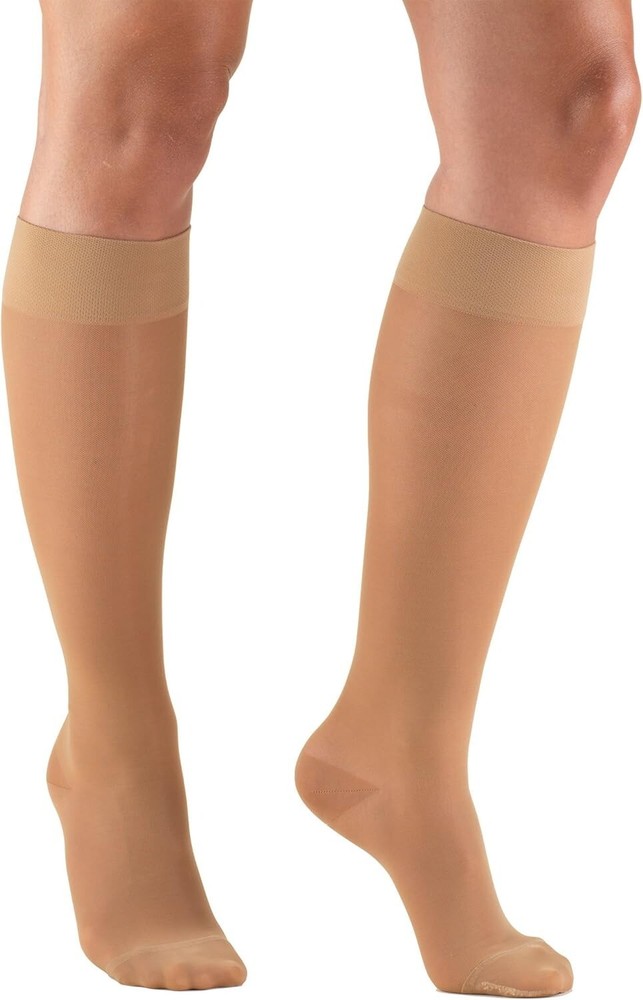 TruForm 1773 Lites Sheer Compression Knee High 15-20mmHg Closed Toe BEIGE Sz L