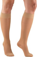 TruForm 1773 Lites Sheer Compression Knee High 15-20mmHg Closed Toe BEIGE Sz L