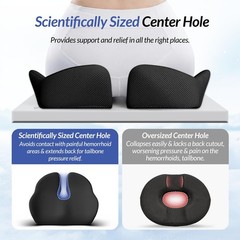 ZIKEE Thickened Seat Cushion, Ergonomic Memory Foam Hemorrhoid Pillow for Hip…