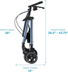 NOVA Star HVY Duty Bariatric Rollator Walker w/Wide Padded Seat – OPEN BOX BLUE