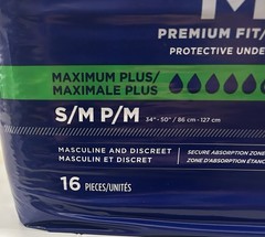 64 Count Tena S/M Maximum Plus Coverage Mens Incontinence Underwear Bladder