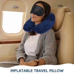 Sintuff 2 Pack Inflatable Travel Pillow for Light Gray and Dark Blue