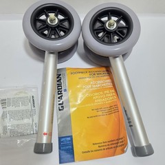 Bariatric Walker Replacement Wheels 5 In Dual Fixed Support Up to 650lbs Walker