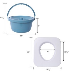 4-in-1 Bedside Commode Shower Chair w/4 Brakes & Casters, Tissue/Crutch Holder