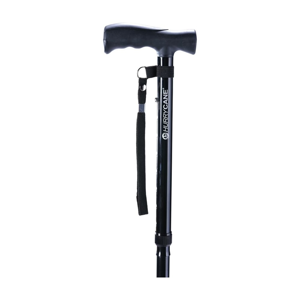HurryCane Freedom Edition Folding Cane with T Handle, Black