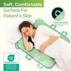 Absorbent Positioning Bed Pads for Elderly 34×36 – 6 Handles, Green & Blue