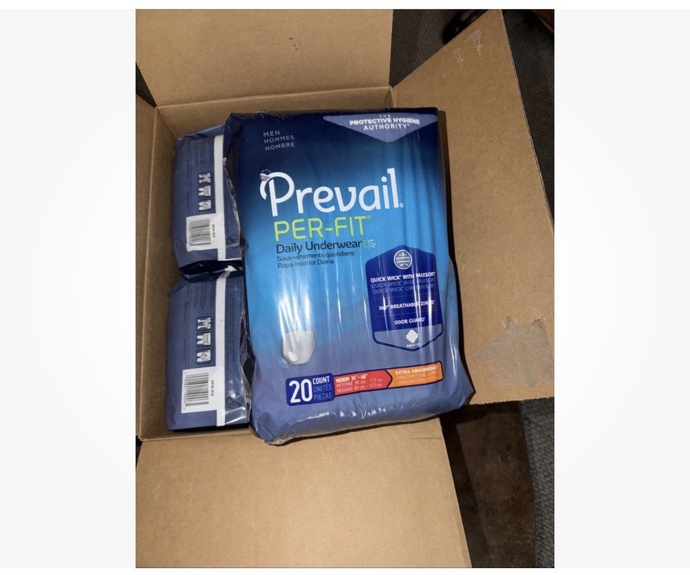 Adult Underwear Prevail Per-Fit Daily Underwear – Medium – 4 Bags of 20