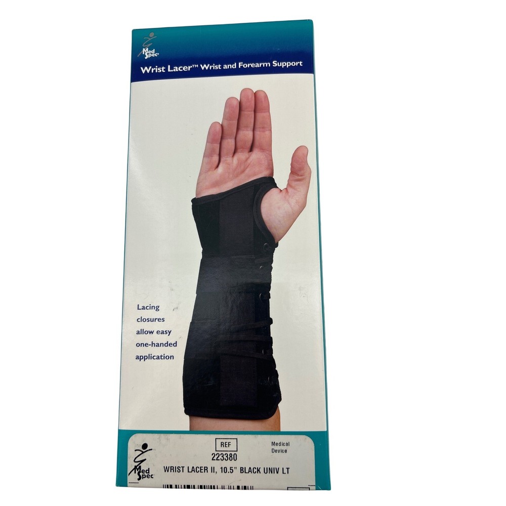 Med Spec Wrist Lacer II 10.5 Inch Wrist Forearm Support Black Universal Left 380