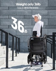Intelligent Lightweight Foldable Electric Power Wheelchair 330lb All Terrain FDA