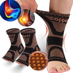4pcs Copper Ankle Support Compression Strap Achilles Tendon Brace Sprain Sports