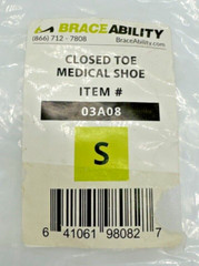 BraceAbility Closed Toe Walking Shoe Small Black Lightweight Broken Toe Boot