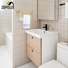Brushed Gold Grab bar 17 inch – 1.25” Diameter, 2-in-1 Bath Towel Bars for Ba…