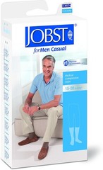 JOBST forMen Casual Knee High Closed Toe 15-20mmHg Khaki Medium