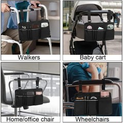 Wheelchair Side Armrest Bag With Reflective Strip Arm Rest Pouch For Most