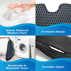Wedge Seat Cushion for Car Seat Driver/Passenger- Wedge Car Seat Cushions for Dr