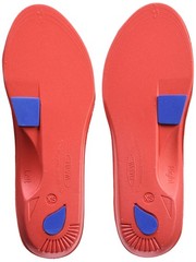 Vasyli Custom Full Length Insoles Red X-Small Heel Grid Reduces Slippage Firm