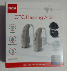 RCA OTC Rechargeable Dual Microphone Behind Ear Right & Left Hearing Aid Pair