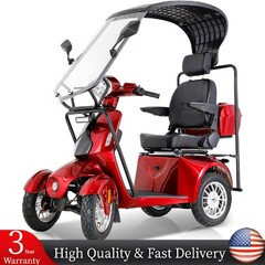 800W Four Wheel Mobility Scooter w/ Windshield for Senior&Adults 500lbs US Stock