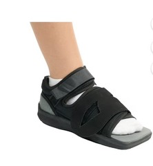 United Ortho Adjustable Post-Op Shoe, Open Square Toe, Rocker Sole, Black